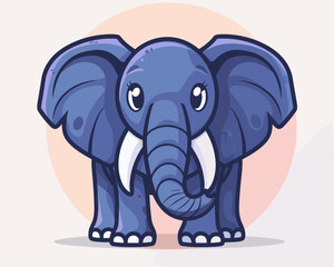 Fototapeta premium Cute Cartoon elephant Mascot Character Vector Illustration EPS10