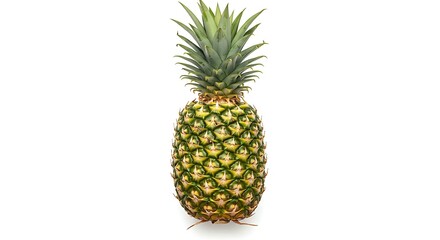 Fototapeta premium Pineapple overhead shot white background. Brazilian food