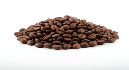 Naklejka premium Coffee beans white background. Brazilian food