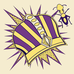 Pharaoh Ant in Royal Pop Art Frame