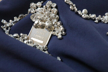 Silver bars precious metal for industry or money investing
