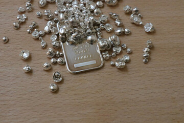 Silver bar 999 precious metal for money investing asset