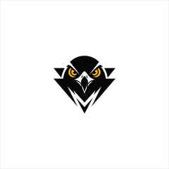 Minimalist Hawk Head Logo – Bold Predator Bird Vector Design