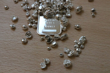 Silver bar precious metal money investing assets
