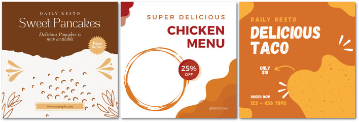 Eye-Catching Food Menu Design Templates for Social Media Promotion