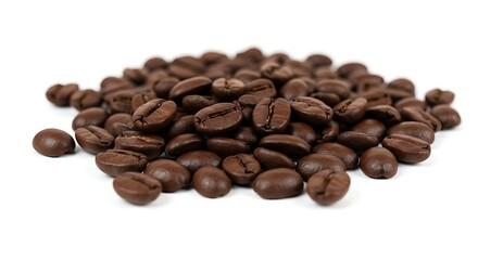 Coffee beans white background. Brazilian food