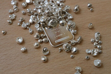 Silver bars precious metal for industry or money investing

