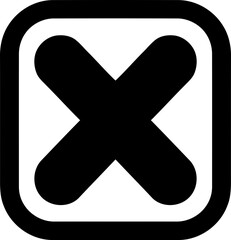 Stop cancel icon black cross wtih transparent