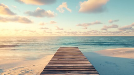 Fototapeta premium Coastal pier sunrise calm