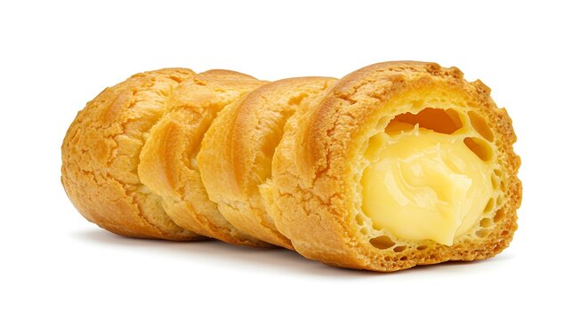 Traditional type of Brazilian profiterolis bakery candy white background. Brazilian food
