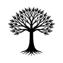 Obraz premium stem tree vector silhouette illustration