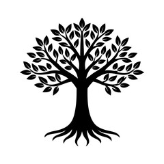 Obraz premium stem tree vector silhouette illustration