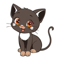 Cute Brown Cartoon Kitten
