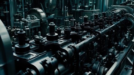 Complex industrial machinery close-up