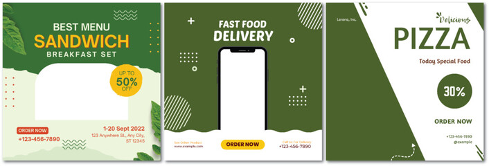 Eye-Catching Food Banner Designs for Online Advertising Campaigns