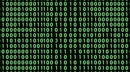 Green Digital Rain Falling Code on Dark Background