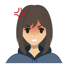 a young woman with her expression vector image