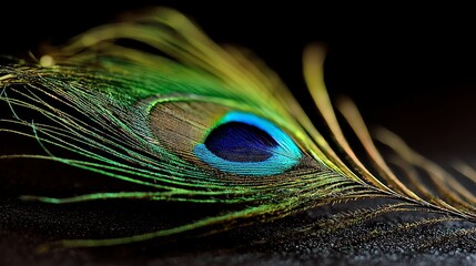 Obraz premium Elegant Peacock Feather Tip Close-Up