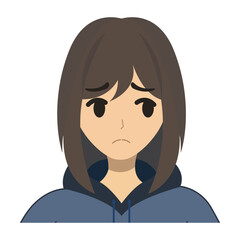 a young woman with her expression vector image