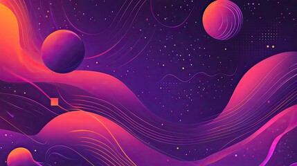 Abstract Cosmic Dreamscape: Vibrant Nebula and Celestial Bodies