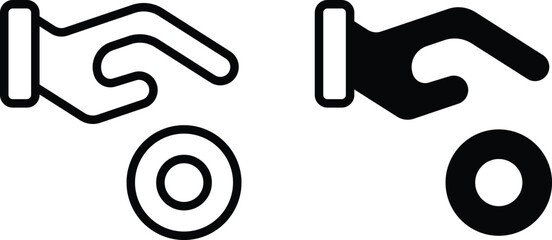 Charity Icon flat and line icon Simple outline logo.