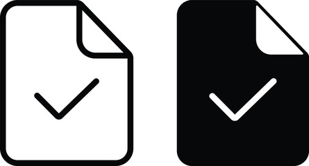 Check Icon flat and line icon Simple outline logo.
