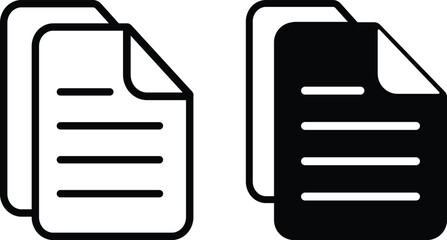 Document Icon flat and line icon Simple outline logo.