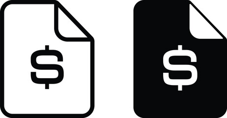 Invoice Icon flat and line icon Simple outline logo.