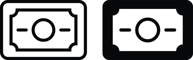 Money Icon flat and line icon Simple outline logo.