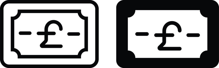 Pound sterling Icon flat and line icon Simple outline logo.