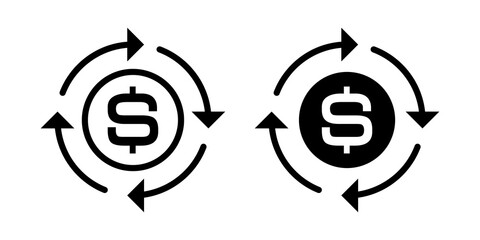 Business Icon flat and line icon Simple outline logo.