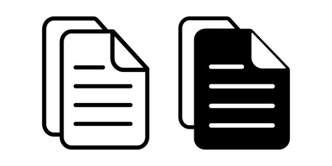 Document Icon flat and line icon Simple outline logo.