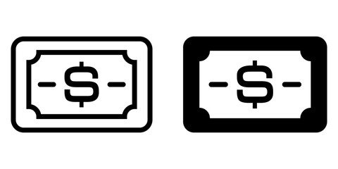 Dollar Icon flat and line icon Simple outline logo.