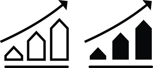 Stats Icon flat and line icon Simple outline logo.
