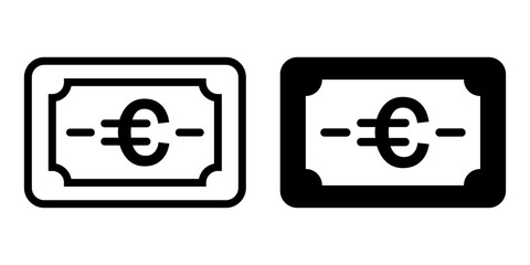 Euro Icon flat and line icon Simple outline logo.