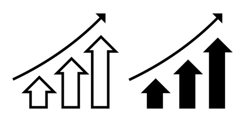 Graph Icon flat and line icon Simple outline logo.