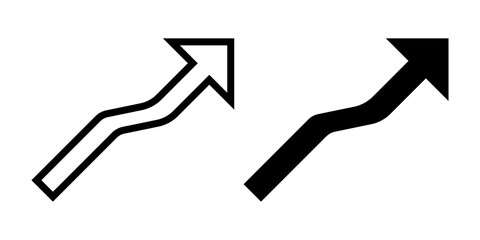 Increase Icon flat and line icon Simple outline logo.