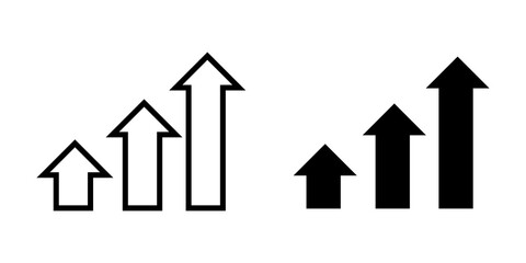 Growth Icon flat and line icon Simple outline logo.