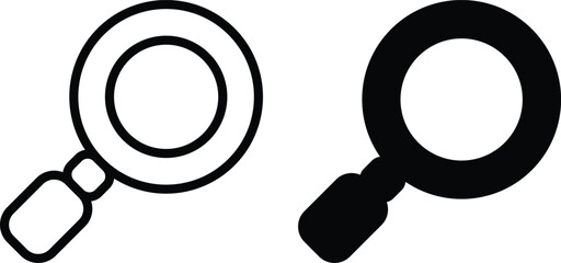 Search Icon flat and line icon Simple outline logo.