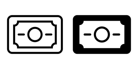 Money Icon flat and line icon Simple outline logo.