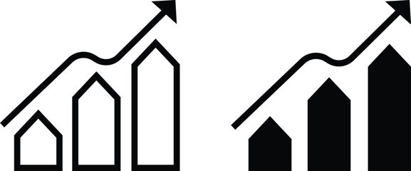 Stock Market Icon flat and line icon Simple outline logo.