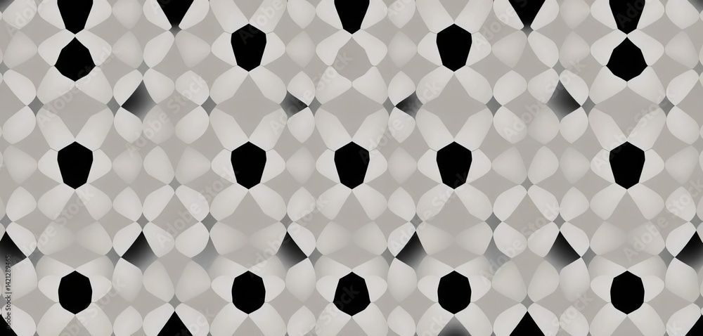 Aufkleber abstract seamless black and white hexagon gradient pattern with smooth transition effect, graphic, a