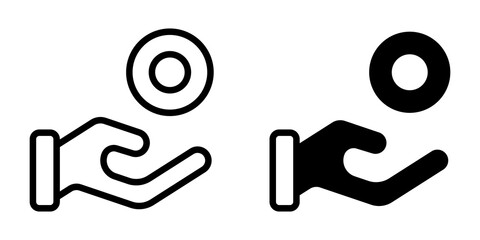 Salary Icon flat and line icon Simple outline logo.
