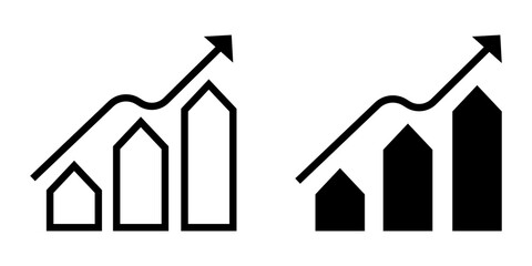 Stock Market Icon flat and line icon Simple outline logo.