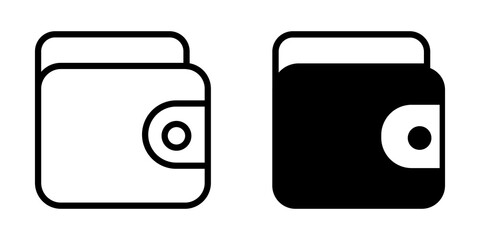 wallet vector flat and line icon Simple outline logo.