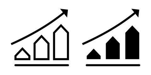 Stats Icon flat and line icon Simple outline logo.