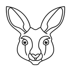 Minimalist kangaroo head outline vector illustration animal icon design for coloring pages and creative projects