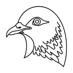 Elegant minimalist line art depicting a pigeon head profile view simple graphic design element
