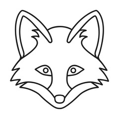 Simple line art fox head illustration minimalist design ideal for coloring pages or logo creation