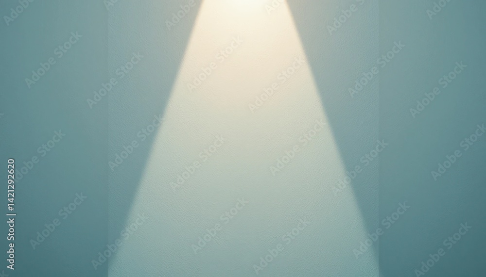 Poster illuminated beam of light cutting through fog in a serene environment captivating visual content fro